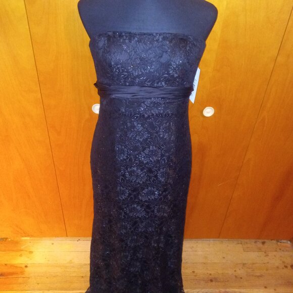 NWT Badgley Mishka Black Lace Evening Dress - Picture 4 of 9